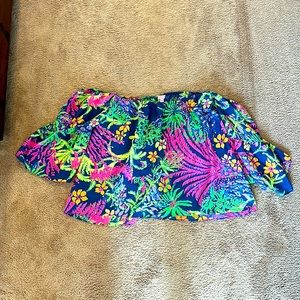 Lilly Pulitzer strapless top with off the shoulder sleeves